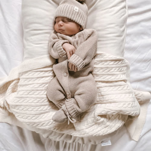 Luna + Luca Classic Purl Knit Jumpsuit - Heather Beige