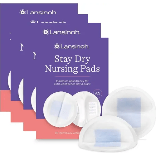 Lansinoh Stay Dry Disposable Nursing Pads, Soft and Super Absorbent Breast Pads, Breastfeeding Essentials for Moms, 240 Count