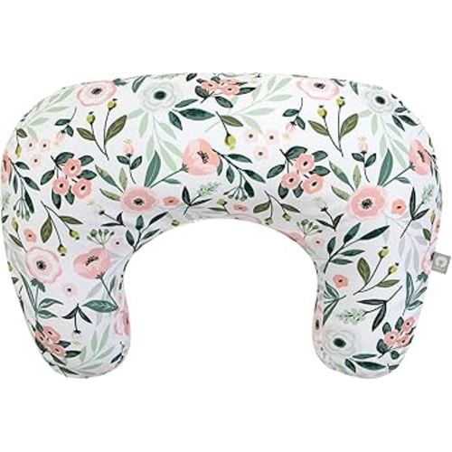 Boppy Nursing Pillow, Pink Garden Flowers, Larger, More Supportive Pillow for Breastfeeding and Bottle Feeding; Firmer Fill, Higher Lift, Larger Area Than Original Nursing Pillow; JPMA Certified