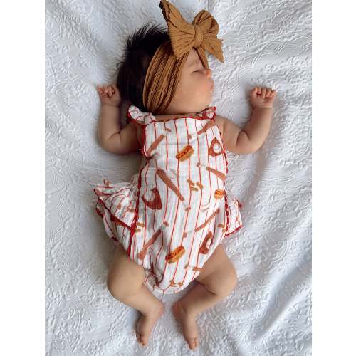Muslin Ric-Rac Ruffle Sunsuit, Baseball Game