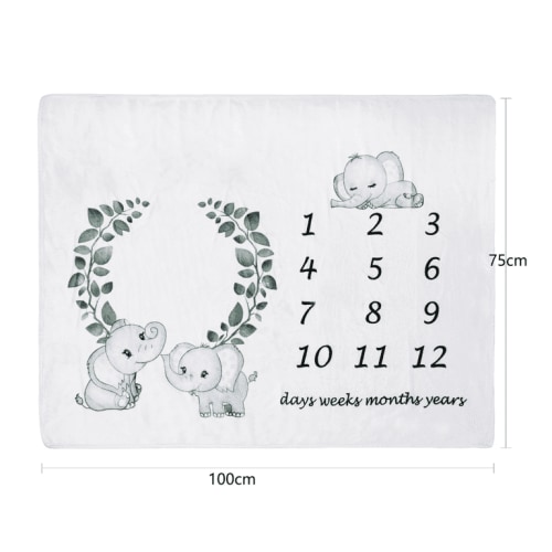 AUQ Monthly Baby Milestone,Thick Cozy Baby Monthly Milestone,Non-Toxic Safe Baby Milestone Blanket,Ideal for Baby's First Photos
