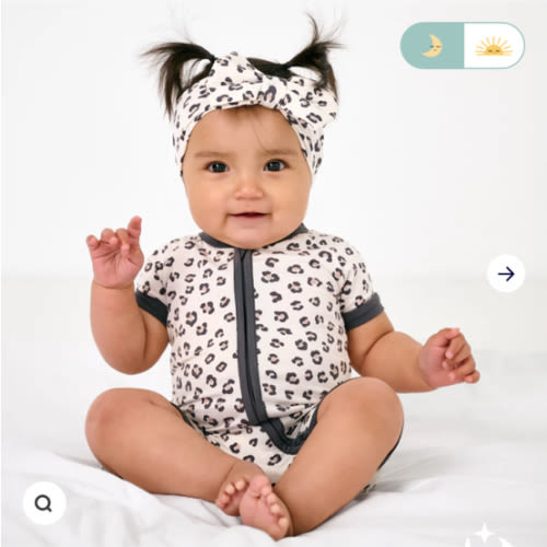 Luxe Leopard Shorty Zippy | Little Sleepies