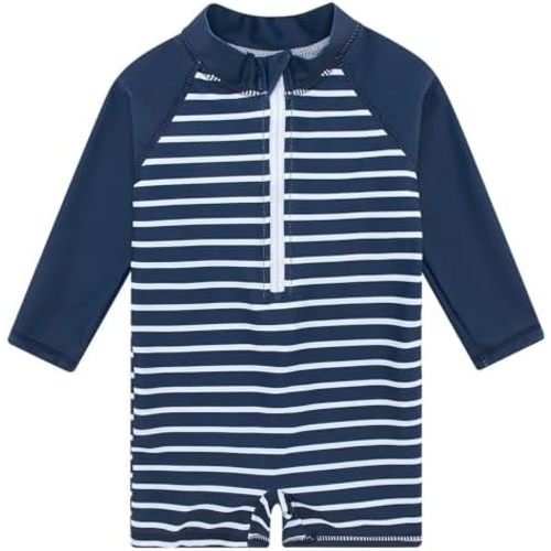uideazone Baby Toddler Boys Zipper Rash Guard Swimsuit UPF 50+ One Piece Beach Swimwear Bathing Suits 3-36 Months