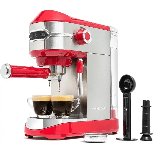 Mixpresso Espresso Maker, 15 Bar Espresso Machine with Milk Frother, Fast Heating Automatic Espresso Machine, Steam Wand for