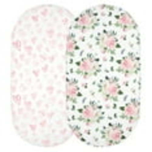 CELIEAN Baby Mose Basket Sheet Bassinet Sheet Cradle Sheet Adapts To Rectangle Oval Pram Hourglass Bassinet Pads 2 Pack Red