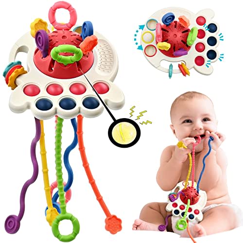 AiTuiTui Sensory Baby Teething Toys Essentials, Infant Toddlers Bath Toys for 1 2 Year Old Boy Girl Birthday Gift, Soft Fidget Educational Learning for 6 9 12 18 Months