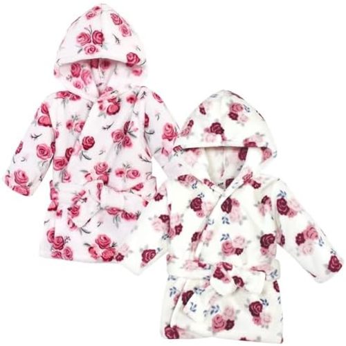 Hudson Baby unisex-baby 2pc Plush Animal Face Bathrobe