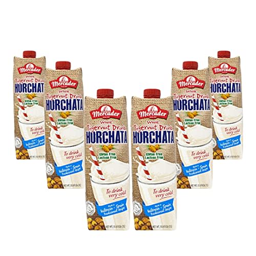 Mercader Whole Tigernut Drink Horchata milk Net.Wt 33.8 oz each 6 Liters | Non Dairy GlutenFree Lactose Free Shelf Stable (Pack of 6) (33.8 Fl 6)) 202.8 Fl Oz