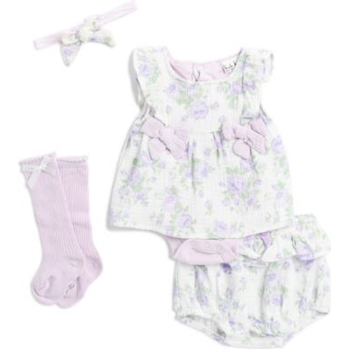 Four-Piece Floral Print Skirted Bodysuit Set