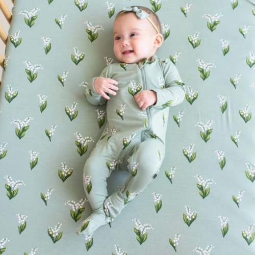 Zippered Footie in Thyme Lily