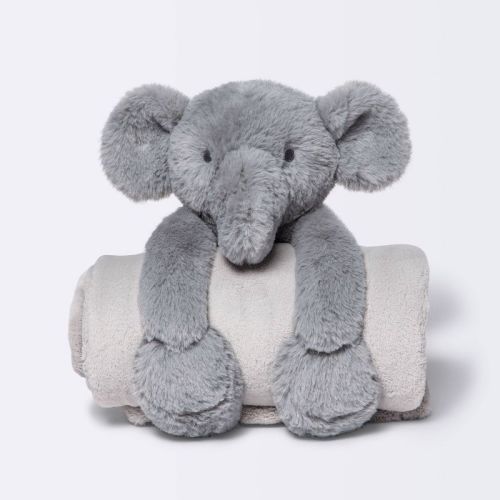 Plush Blanket With Soft Toy - Cloud Island™ Gray Elephant