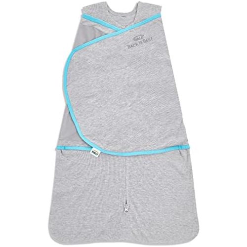 Halo Baby Sleepsack Swaddle Wearable Blanket, 3-Way Adjustable Infant Sleepsack , TOG 1.5, Ideal Temp, Heather Grey/Aqua, Small, 3-6 Months, 13-18 Pounds