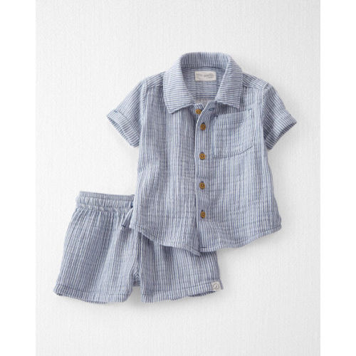 Baby Boy 2-Piece Organic Cotton Gauze Top & Short Set - Little Planet | Carter's