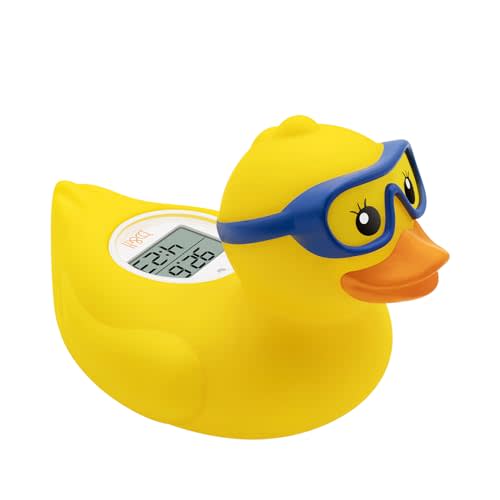 b&h Baby Bath Thermometer and Room Thermometer - Upgraded Sensor, The Infant Tub Water Temperature Thermometer Floating Toy Safety Products (Diving-Goggles Duck)