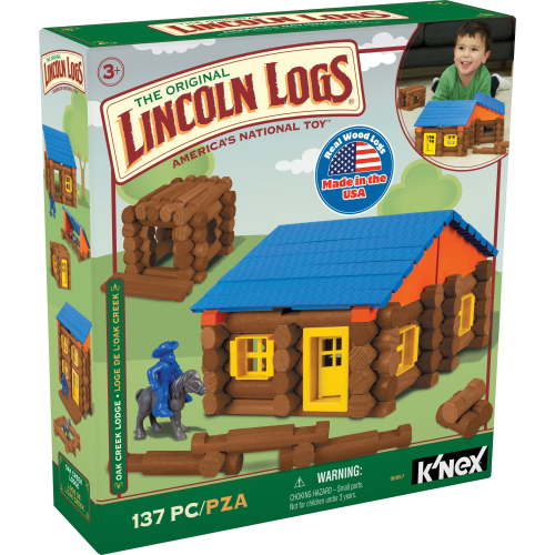 LINCOLN LOGS - Oak Creek Lodge - 137 Piece Wooden Fun Toy for Toddlers & Kids - Ages 3+