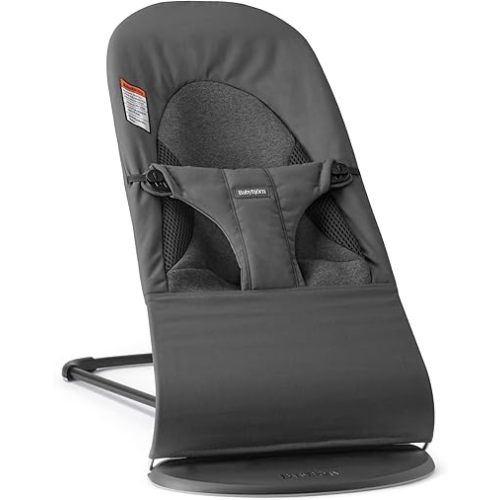 BabyBjörn Bouncer Balance Soft Woven/Jersey, Tri-Fabric, Dark Gray