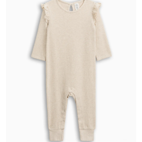 Mila Waffle Knit Flutter Sleeve Romper 3-6M