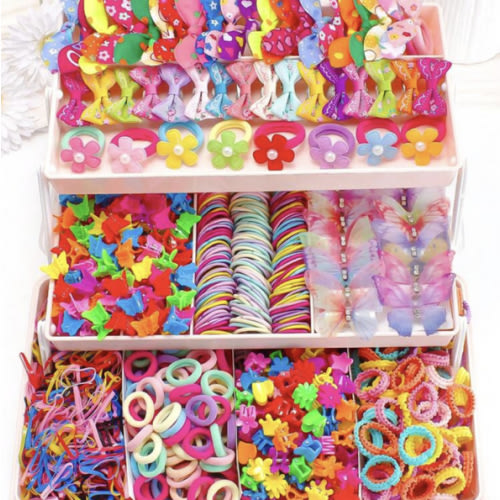 555 Pcs/Set Colorful Butterfly Hair Clips, Fashion Cute Hair Bands Elastic Hair Ties, Scrunchies, Hair Accessories For Girls, Suitable For Daily, Street, Party Use