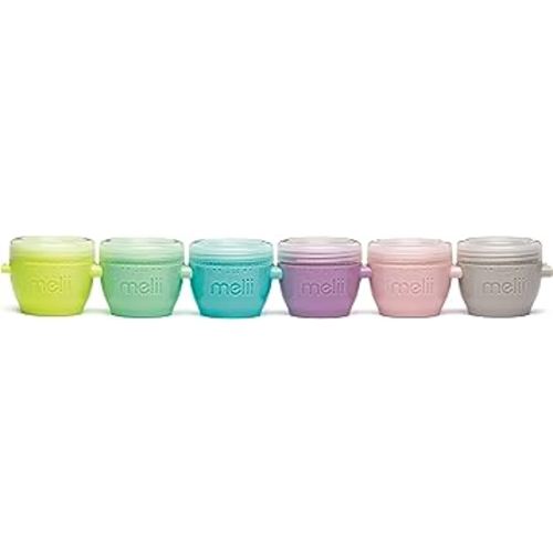 melii Snap & Go Baby Food Storage Containers with lids, Snack Containers, Freezer Safe - Set of 6, 2oz