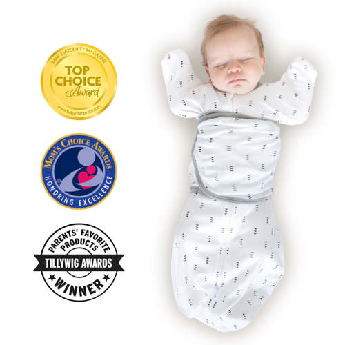 SwaddleDesigns 6-way Omni Swaddle Sack, Arms Up Swaddle for Newborn, More Options to Calm Startle Reflex, Improves Sleep, Easy Transition Baby Sleep Sack, Small, 0-3 month, Tiny Arrows