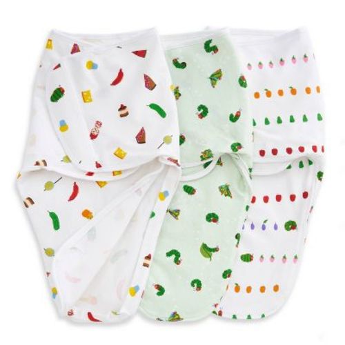 aden + anais essentials 100% Cotton Quick Change Easy Swaddle Wraps - Eric Carle - 0-3m - 3pk