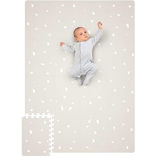 Stylish 5.6 x 4 ft. Soft Foam Baby Play Mat - Safe, Easy to Clean Modern Playroom Floor Mat
