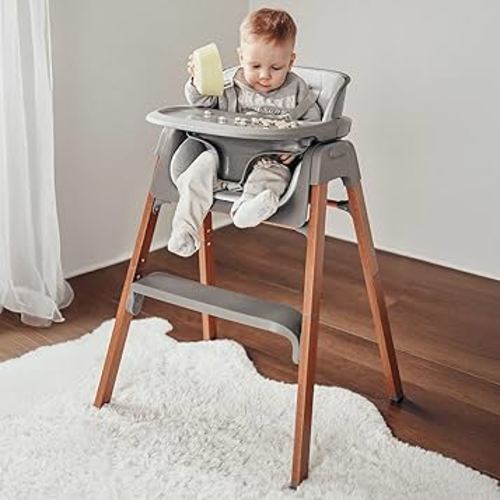 Fodoss Convertible Baby High Chair with Detachable Tray, Foldable High Chair for Eating with Thick Cushion, Silla para Comer de Bebe