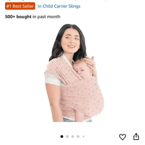 KeaBabies Baby Wrap Carrier - All in 1 Original Baby Carrier Newborn to Toddler Sling, Easy to Wear, Hands Free Bonding, Lightweight, Breathable Infant Wraps (Pink Daisies)