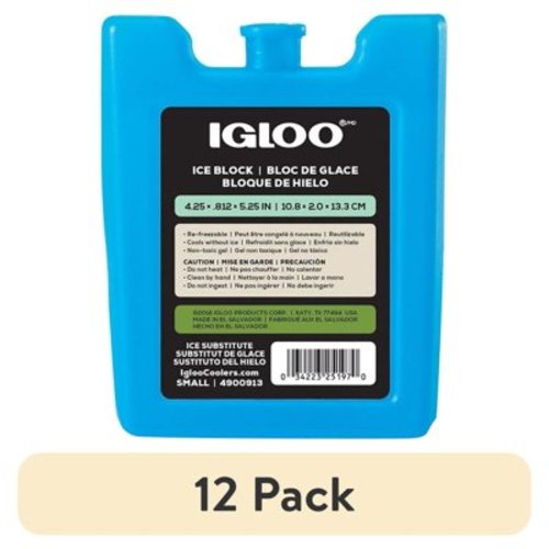 (12 pack) Igloo MaxCold Small Ice Freeze Block, Blue