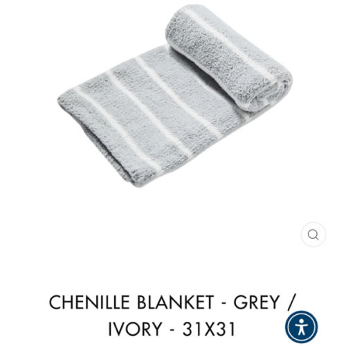 Chenille Blanket - Grey / Ivory – Angel Dear