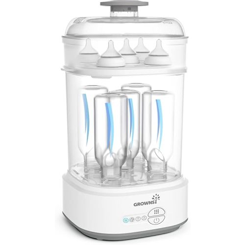 GROWNSY Bottle Sterilizer and Dryer, 2024 Compact Electric Steam Baby Bottle Sterilizer (Esterilizador de Biberones), Bottle Sanitizer for Baby Bottles, Pacifiers, Pump Parts