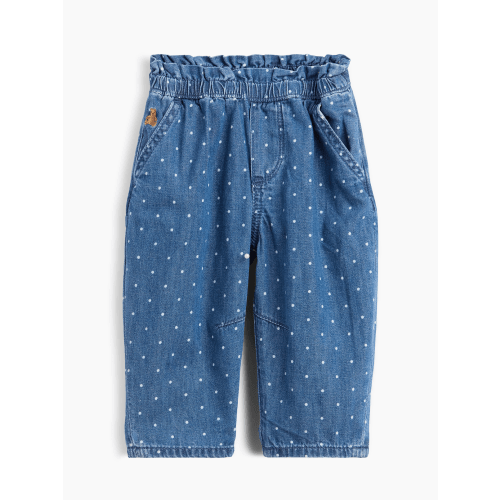 Baby Polka Dot Pull-On Ruffle Barrel Jeans