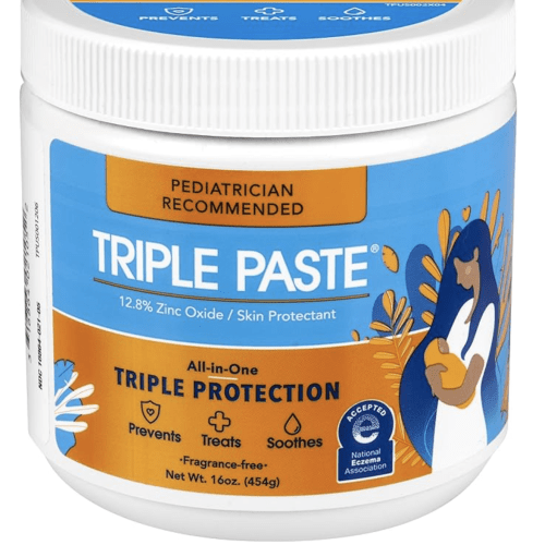 Triple Paste Diaper Rash Cream for Baby - 16 Oz Tub - Zinc Oxide Ointment Treats, Soothes and Prevents Diaper Rash - Pediatrician-Recommended Hypoallergenic Formula with Soothing Botanicals