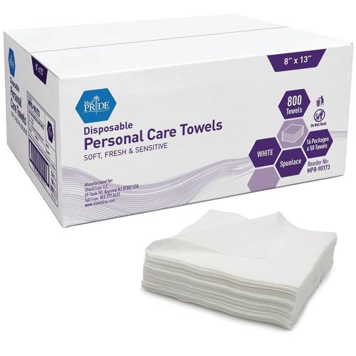 MED PRIDE Disposable Dry Wipes, Soft & Absorbent Personal Towels, Bulk 800 Count, Incontinence Care, Baby Wipes (800 Count (Pack of 1))