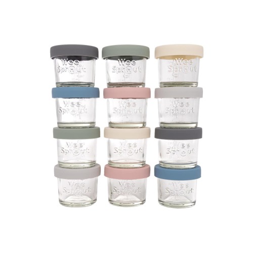 Glass Baby Food Storage Jars with Silicone Lids