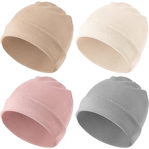 Konssy 6 Pack Baby Beanie Hats for Unisex, Toddler Beanies Baby Girl Boy Hat Warm Cap for Baby, Infant, Toddler