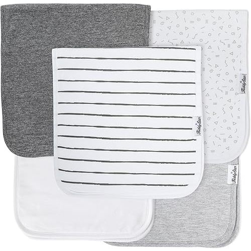 5-Pack 21”x10” Burp Cloths for Boys & Girls - Absorbent Organic Cotton Burp Cloth for Burping, Spit-up, Drooling, Baby Wipe
