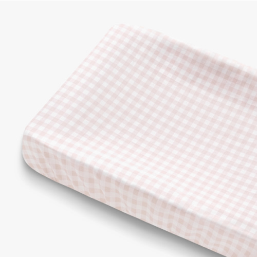 Picnic Gingham Changing Pad Cover - Pink