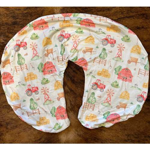 Farm baby boppy pillow cover