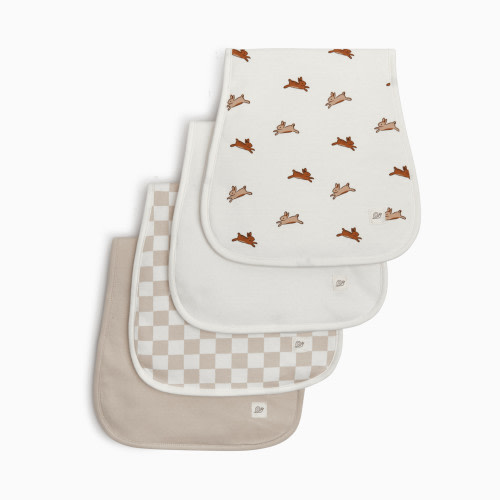 Tiny Kind 4 Pack Organic Burp Cloth - Bunny Hop