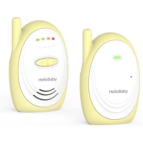 Hellobaby Audio Baby Monitor with 1000ft Range, Volume Control, Portable 2.4GHz Digital Wireless Baby Monitor, Audio Surveillance for Baby with High-Sensitivity Mic, USB Connection, HB168