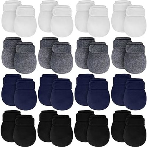 Newcotte Adjustable Baby Mittens No Scratch Newborn Cotton Breathable Gloves Warm Baby Mitts for Boys