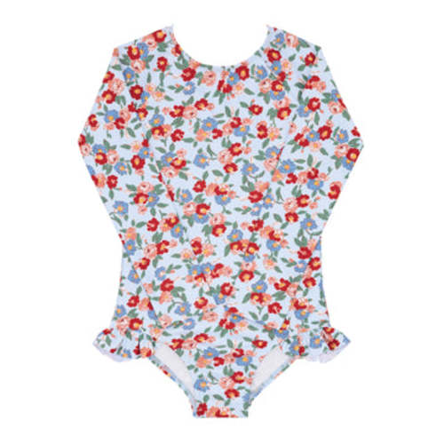 girls scarlet floral rashguard one piece – size 0/6