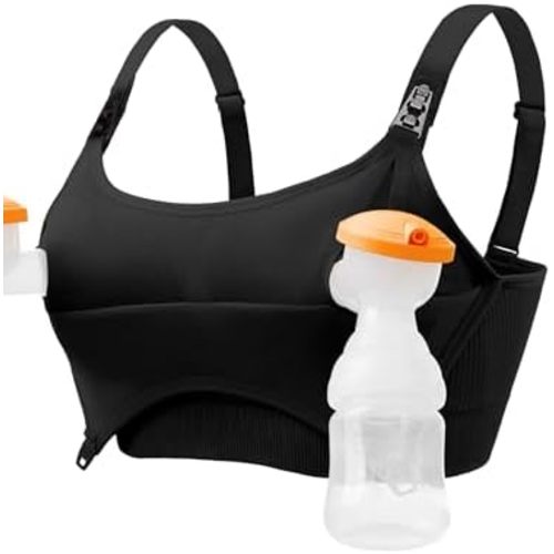 Pumping Bra Hands Free Seamless Comfort PatentedClasps Nursing and Pumping Bra in One Breast Pump Bra All Day Wear