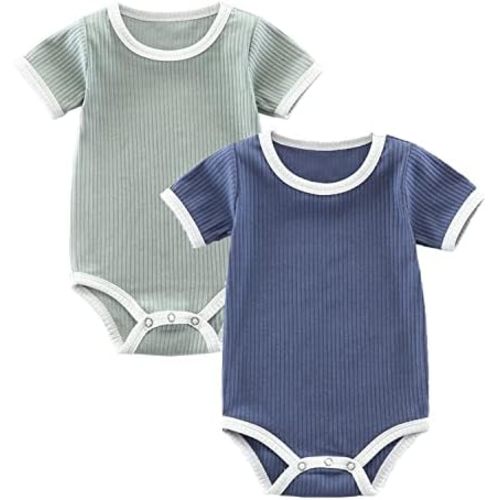 Jimonda Baby Bodysuit, Baby Girls Boys Romper,Gender Neutral Baby Clothes, Organic Cotton,Pack of 2