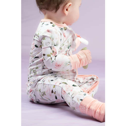 Hummingbird Print Bamboo Zipper Pajamas for Baby Girls