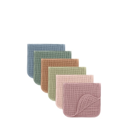 Muslin Burp Cloths - Pack of 6