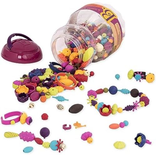 B. toys – Pop Arty! 500 Pieces – Jewlery Making Kit – Creative Pop Snap Bead Set for Kids – DIY Craft Jewelry Making Kit – Necklaces, Rings, Bracelets – 4+ Years