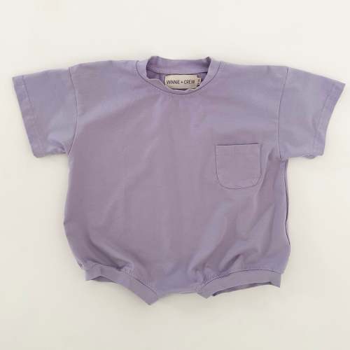 Cory Pocket Romper in Purple