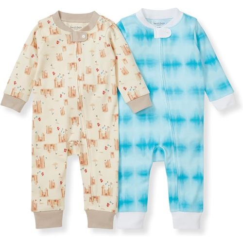 Burt's Bees Baby Baby Boys' Sleep and Play Pajamas, Zipped Jumpsuit
